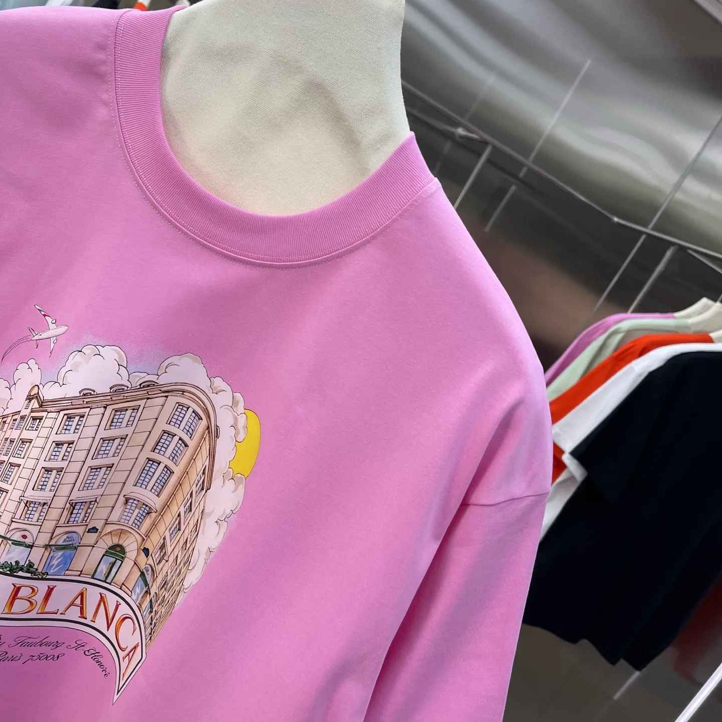 New Arrival Casablanca Classic Series T ～ ， ， 。 ， Classic ， In Stock ！ ：White Black Light Green Light Blue Pink（5 ） Size：S M L XL XXL